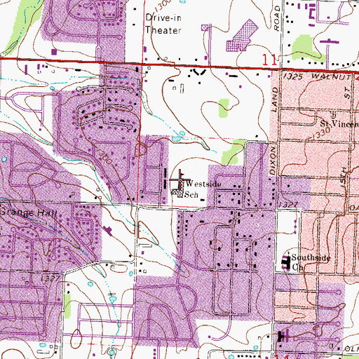 Topographic Map of Westside Elementary School, AR
