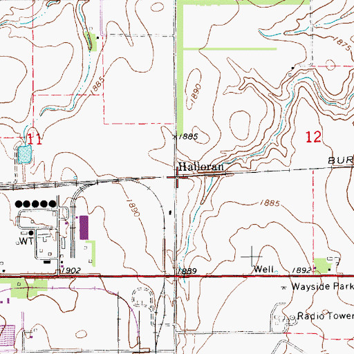 Topographic Map of Halloran, NE