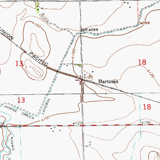 Topographic Map of Hartman, NE