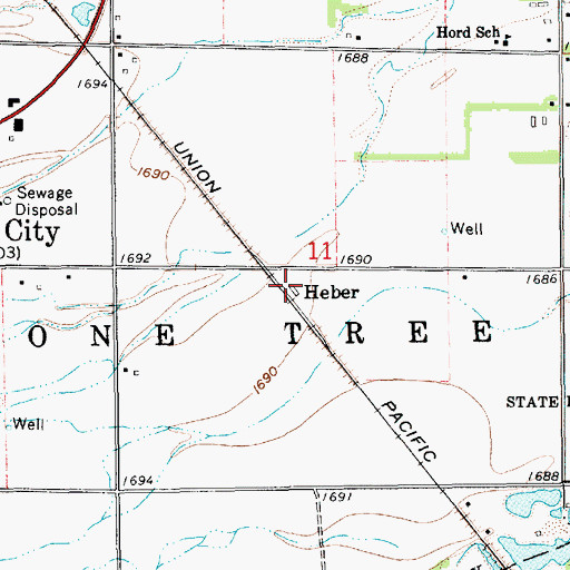 Topographic Map of Heber, NE