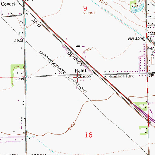 Topographic Map of Heldt, NE