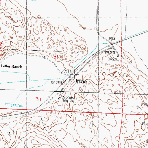 Topographic Map of Irwin, NE