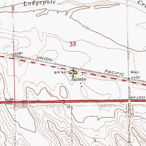 Topographic Map of Jacinto, NE