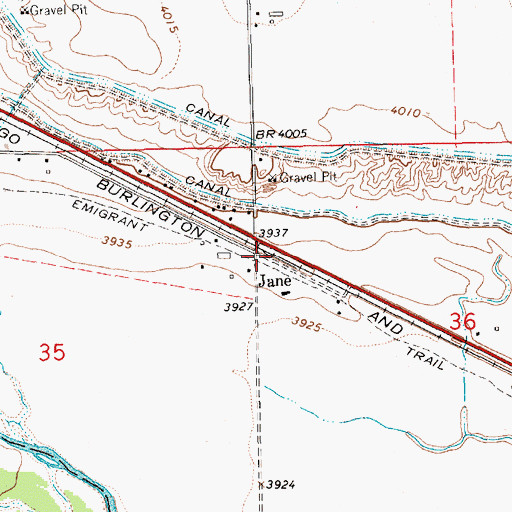 Topographic Map of Jane, NE
