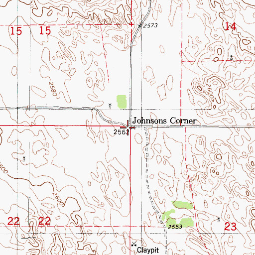 Topographic Map of Johnsons Corner, NE