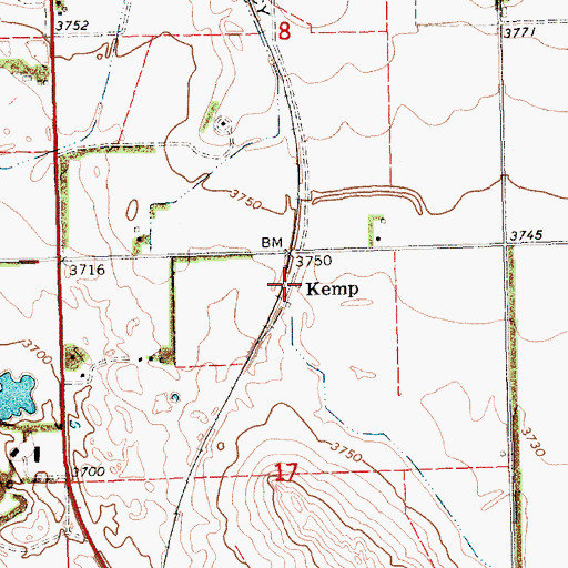 Topographic Map of Kemp, NE