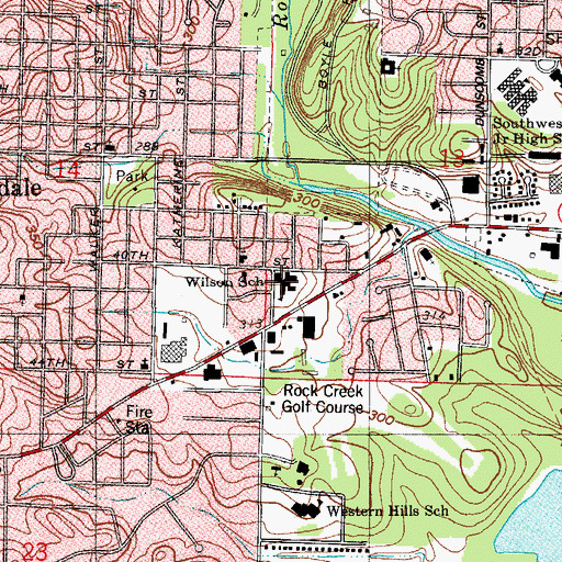 Topographic Map of WILSON ELEMENTARY SCHOOL, AR