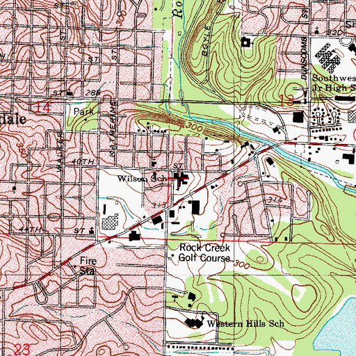 Topographic Map of WILSON ELEMENTARY SCHOOL, AR