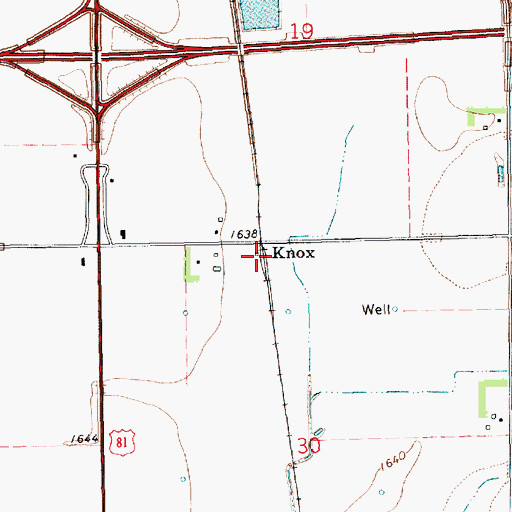 Topographic Map of Knox, NE