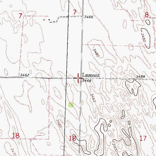 Topographic Map of Lamont, NE