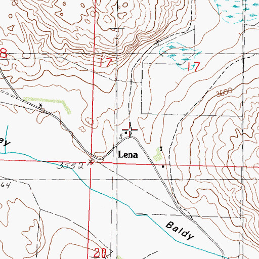 Topographic Map of Lena, NE