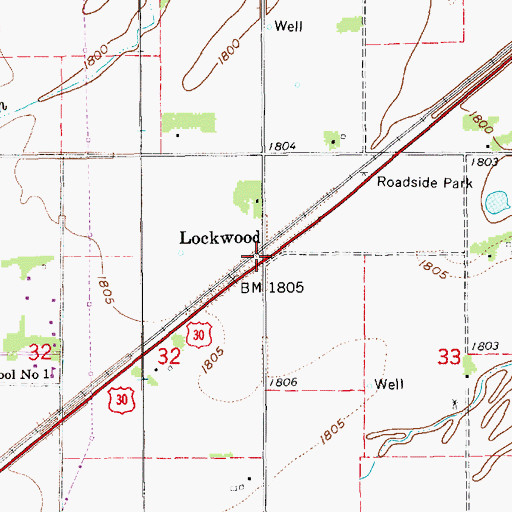 Topographic Map of Lockwood, NE