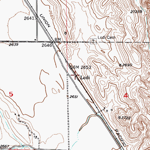 Topographic Map of Lodi, NE