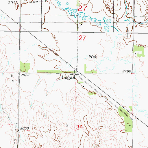 Topographic Map of Logan, NE