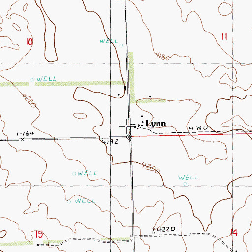 Topographic Map of Lynn, NE