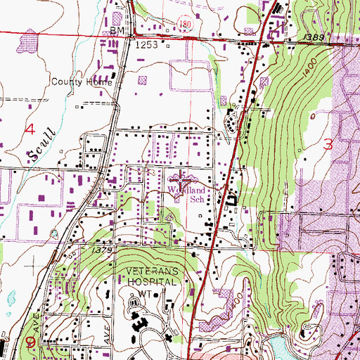 Topographic Map of Woodland Junior High School, AR