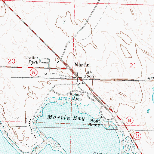 Topographic Map of Martin, NE