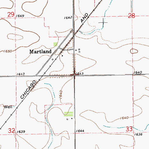 Topographic Map of Martland, NE