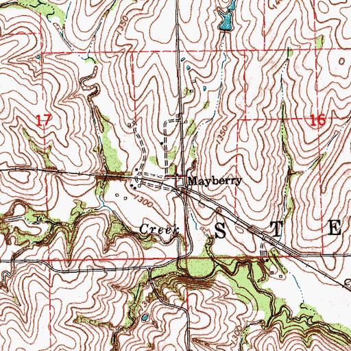 Topographic Map of Mayberry, NE
