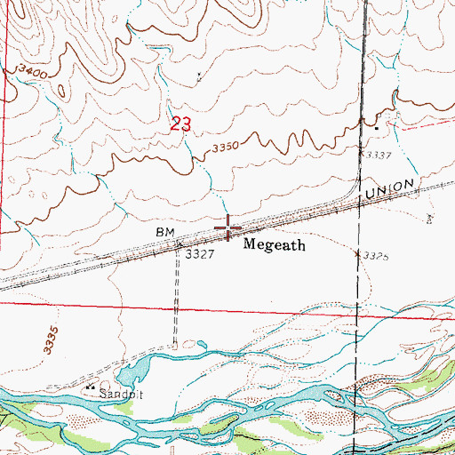Topographic Map of Megeath, NE