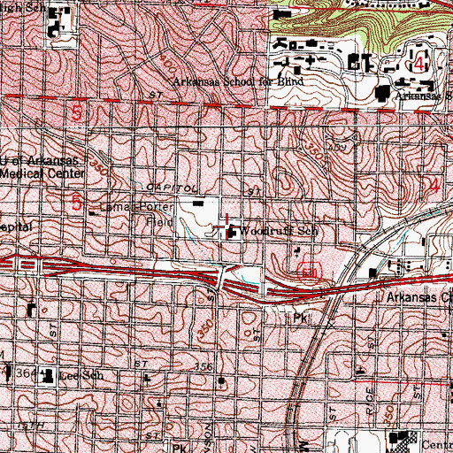 Topographic Map of Woodruff Early Childhood Center, AR