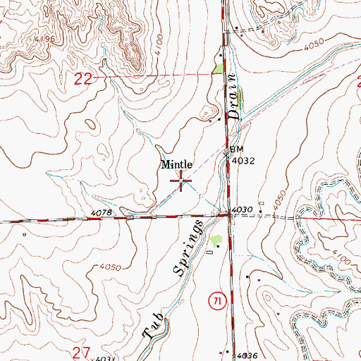 Topographic Map of Mintle, NE