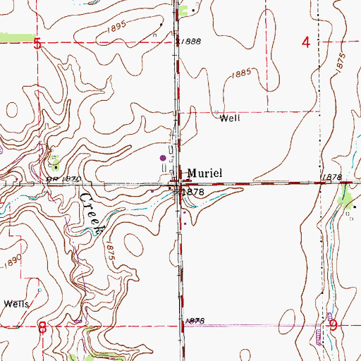 Topographic Map of Muriel, NE