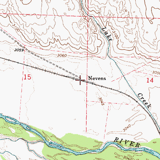 Topographic Map of Nevens, NE