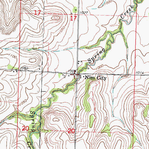 Topographic Map of Nim City, NE