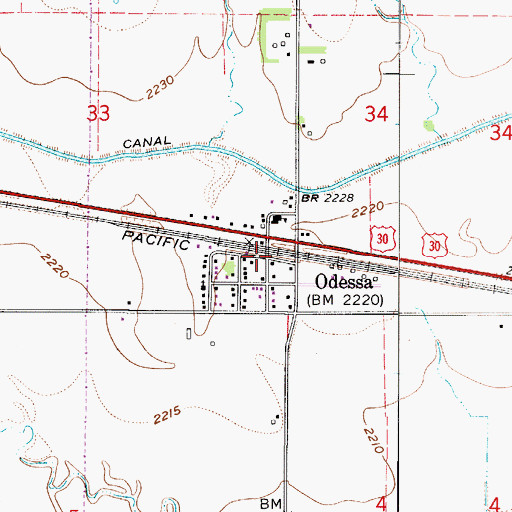 Topographic Map of Odessa, NE
