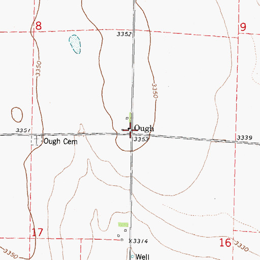 Topographic Map of Ough, NE
