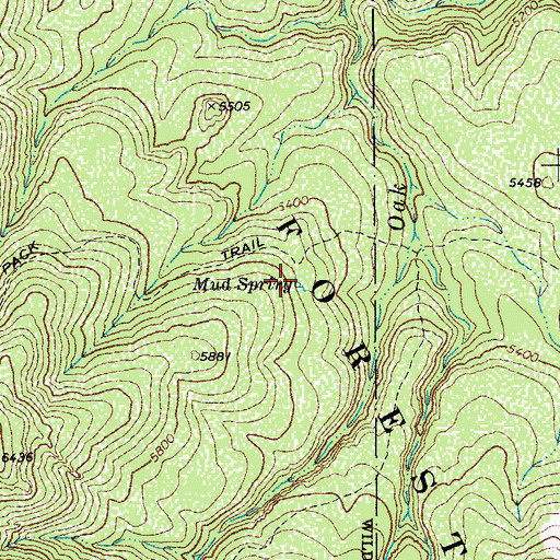 Topographic Map of Mud Spring, AZ
