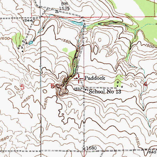 Topographic Map of Paddock, NE