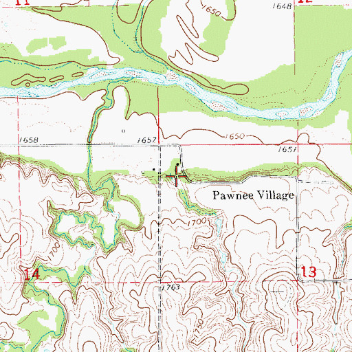 Topographic Map of Pawnee Village, NE