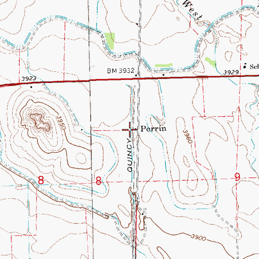 Topographic Map of Perrin, NE