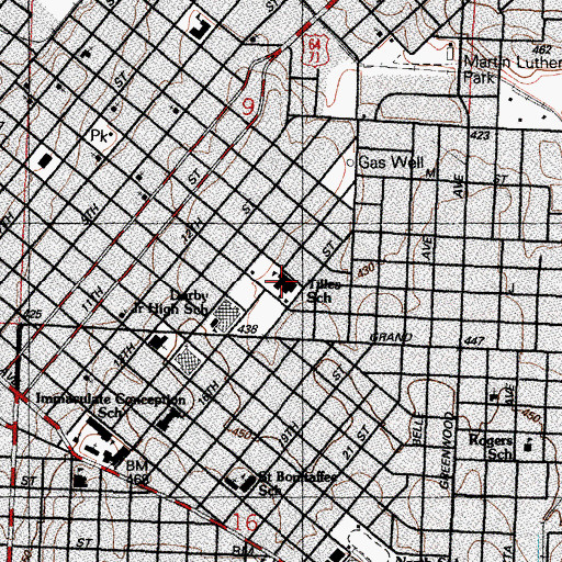 Topographic Map of Tilles Elementary School, AR