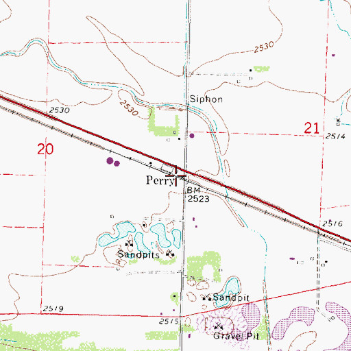 Topographic Map of Perry, NE