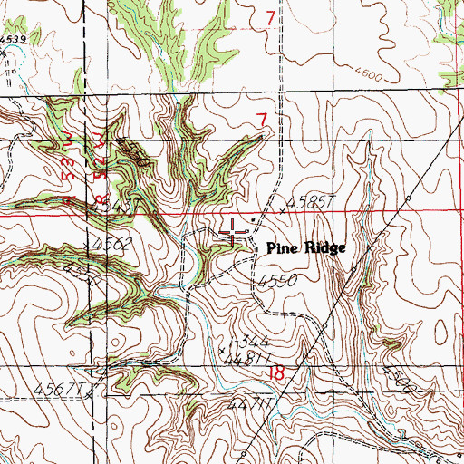 Topographic Map of Pine Ridge, NE