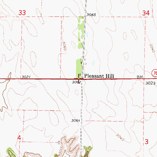 Topographic Map of Pleasant Hill, NE