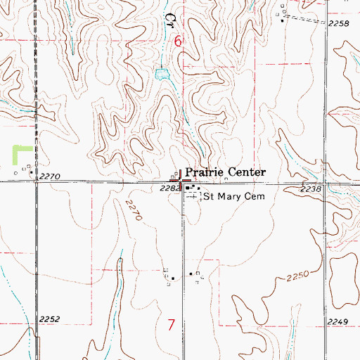 Topographic Map of Prairie Center, NE