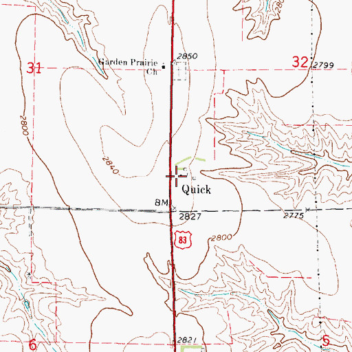 Topographic Map of Quick, NE