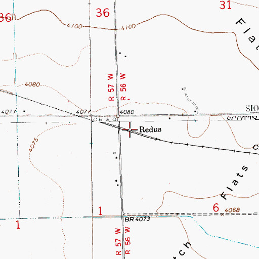 Topographic Map of Redus, NE