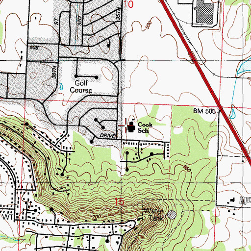 Topographic Map of Cook Elementary School, AR
