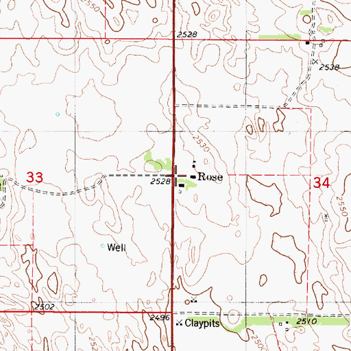 Topographic Map of Rose, NE