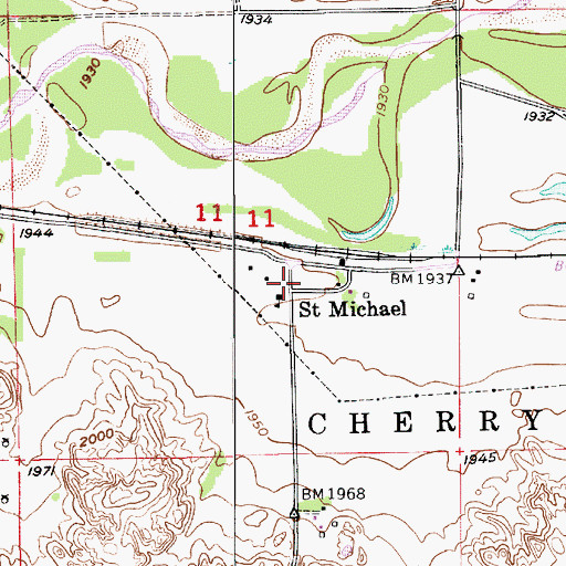 Topographic Map of Saint Michael, NE