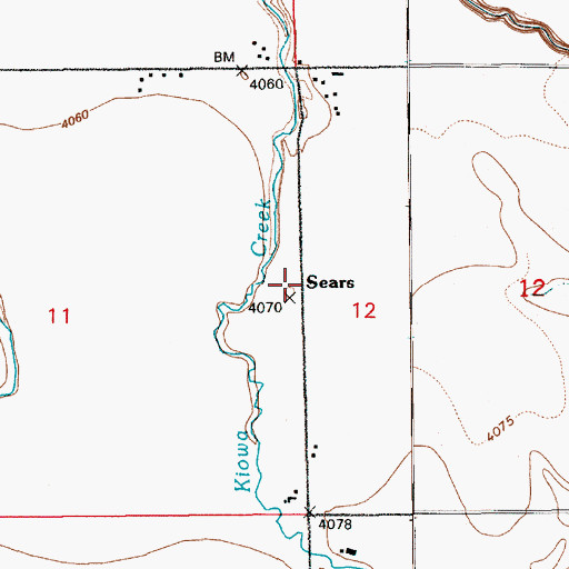 Topographic Map of Sears, NE