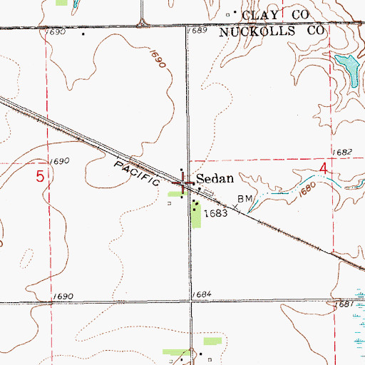 Topographic Map of Sedan, NE