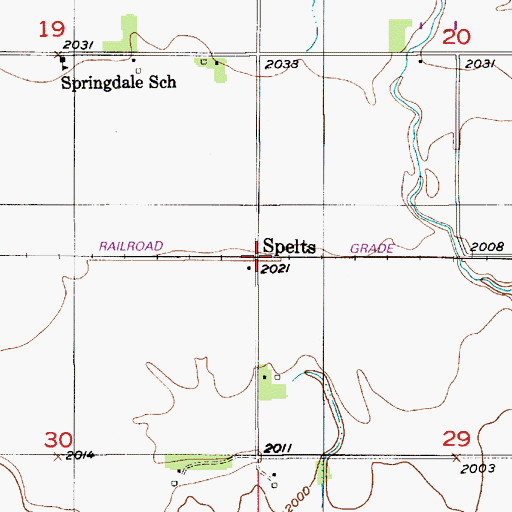 Topographic Map of Spelts, NE