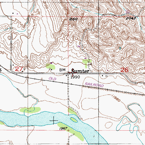 Topographic Map of Sumter, NE