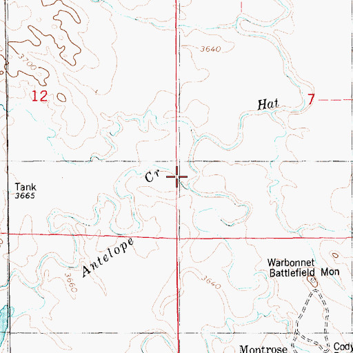 Topographic Map of Antelope Creek, NE